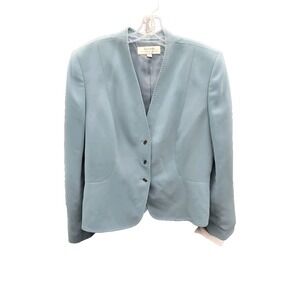 Tahari Arthur Levine Blazer Jacket Size 16 Womens Blue Green Turquoise